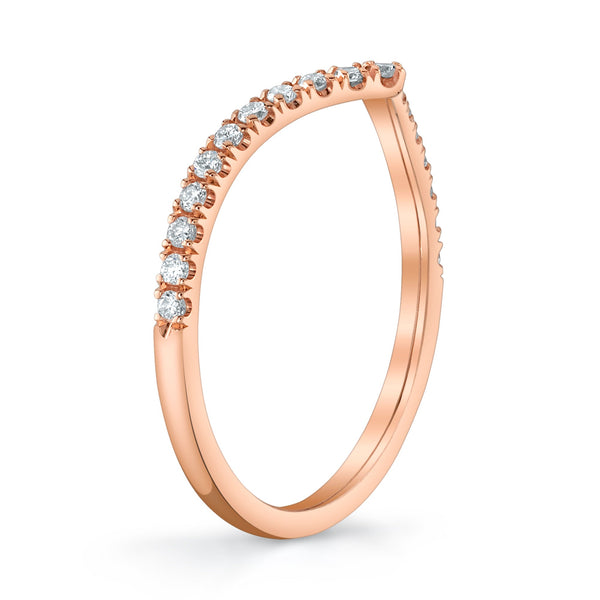 Wishbone Diamond Ring in 14k Rose Gold