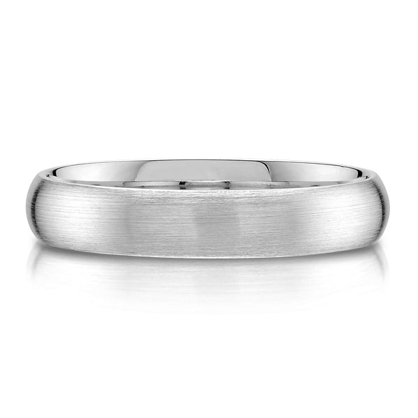 Classic Dome Brushed Band in Platinum (4mm)