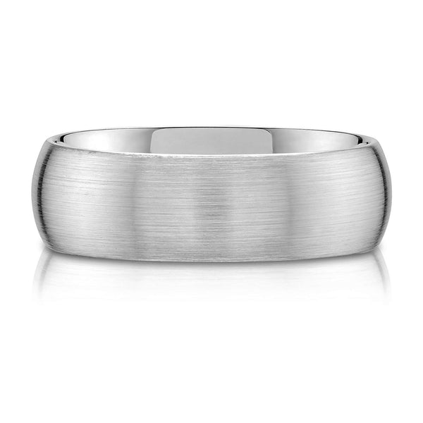 Classic Dome Brushed Band in Platinum (7mm)