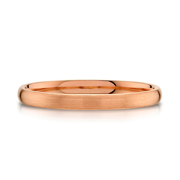 Classic Dome Brushed Band in 14k Rose Gold (2mm)