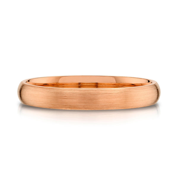 Classic Dome Brushed Band in 14k Rose Gold (3mm)