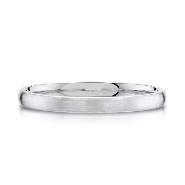 Classic Dome Brushed Band in 14k White Gold (2mm)