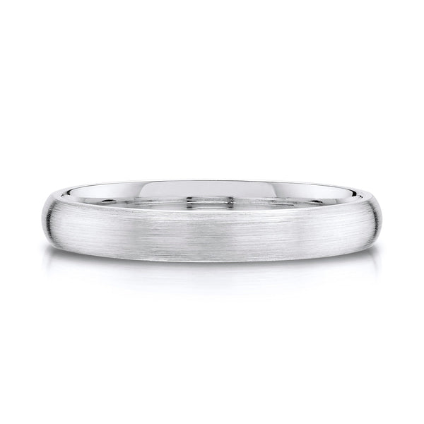 Classic Dome Brushed Band in 14k White Gold (3mm)