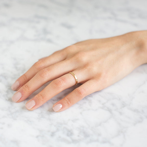 Classic Dome Brushed Band in 14k Yellow Gold (2mm)