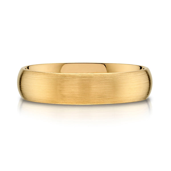 Classic Dome Brushed Band in 14k Yellow Gold (5mm)