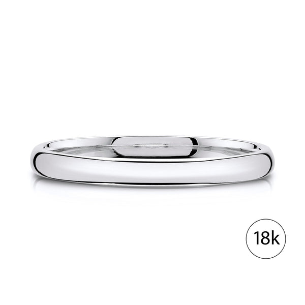 Classic Dome Polished Band in 18k White Gold (2mm)