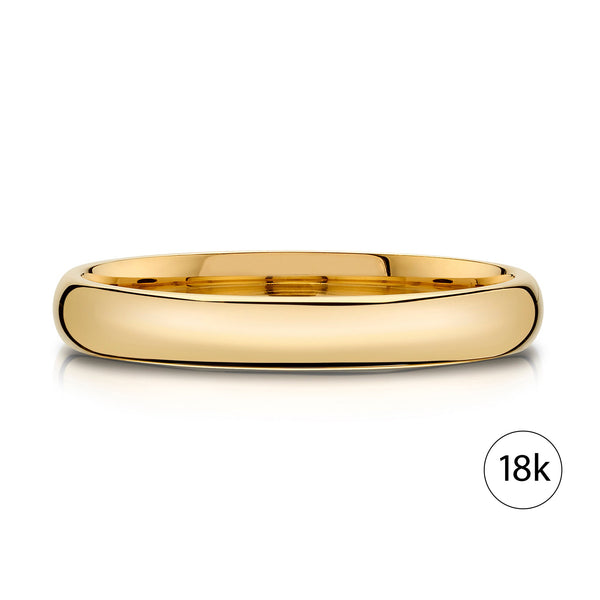 Classic Dome Polished Band in 18k Yellow Gold (3mm)