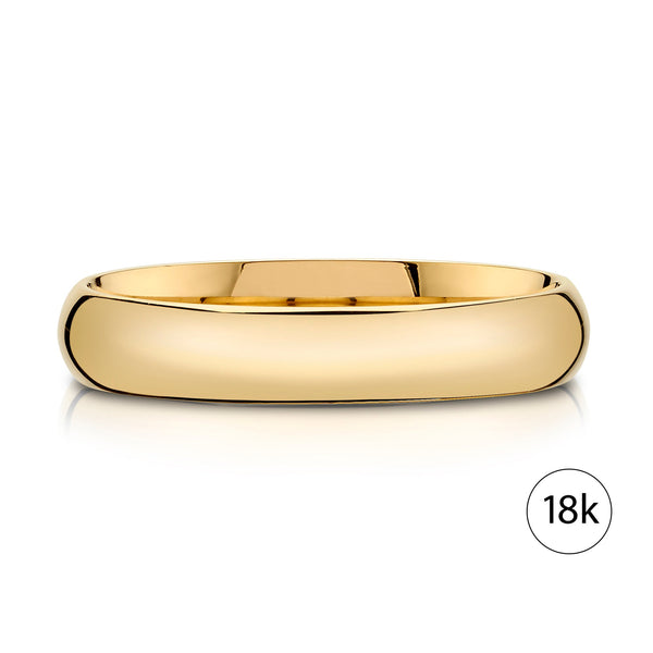 Classic Dome Polished Band in 18k Yellow Gold (4mm)