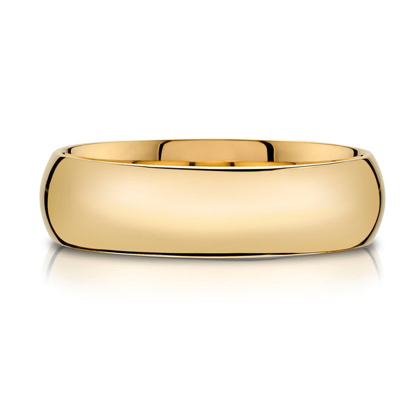 Classic Dome Polished Band in 14k Yellow Gold (6mm)