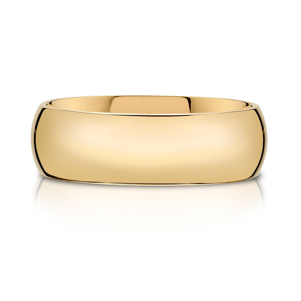 Classic Dome Polished Band in 14k Yellow Gold (7mm)