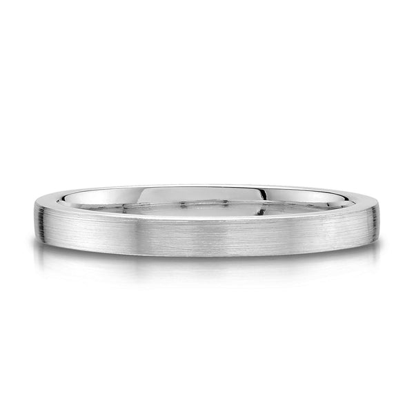 Flat Brushed Band in Platinum (2mm)