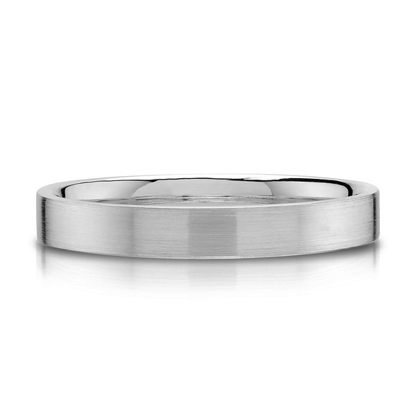 Flat Brushed Band in Platinum (3mm)