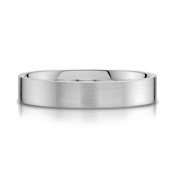 Flat Brushed Band in Platinum (4mm)