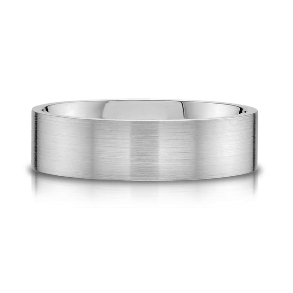 Flat Brushed Band in Platinum (6mm)