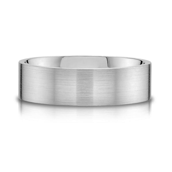 Flat Brushed Band in Platinum (7mm)