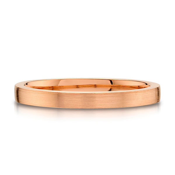 Flat Brushed Band in 14k Rose Gold (2mm)