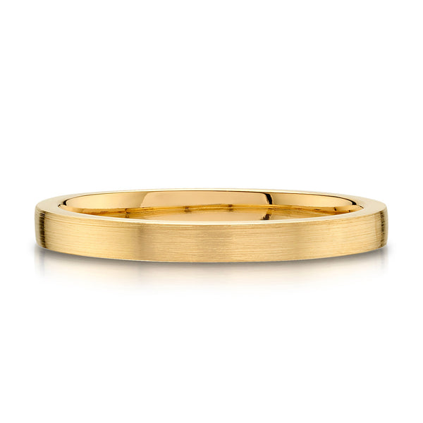 Flat Brushed Band in 14k Yellow Gold (2mm)