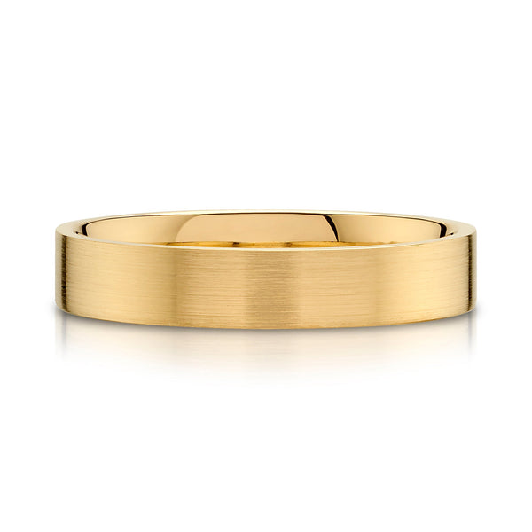 Flat Brushed Band in 14k Yellow Gold (4mm)