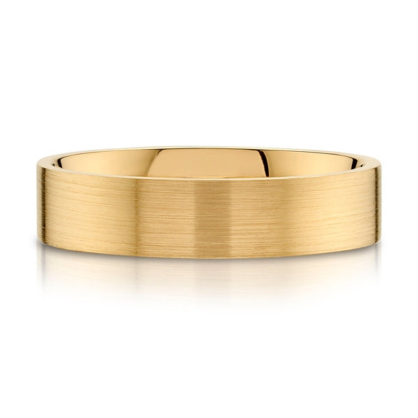 Flat Brushed Band in 14k Yellow Gold (5mm)