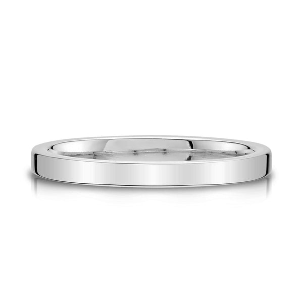 Flat Polished Band in Platinum (2mm)