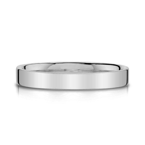 Flat Polished Band in Platinum (3mm)
