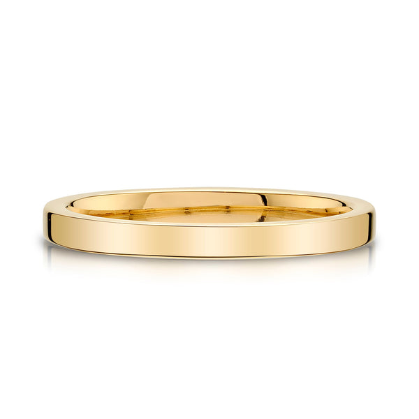 Flat Polished Band in 14k Yellow Gold (2mm)