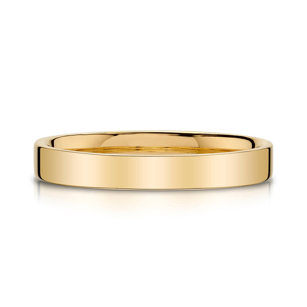 Flat Polished Band in 14k Yellow Gold (3mm)