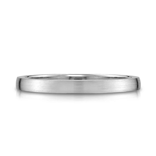 Low Dome Brushed Band in Platinum (2mm)
