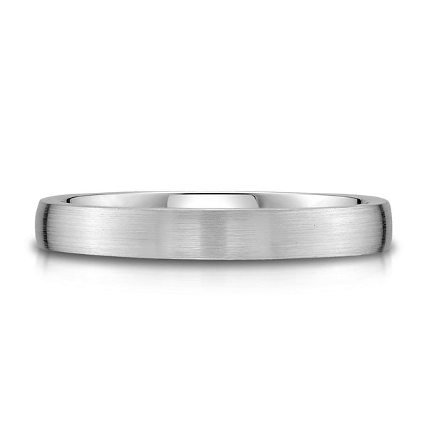 Low Dome Brushed Band in Platinum (3mm)