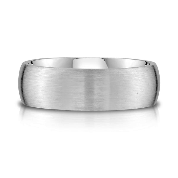 Low Dome Brushed Band in Platinum (7mm)