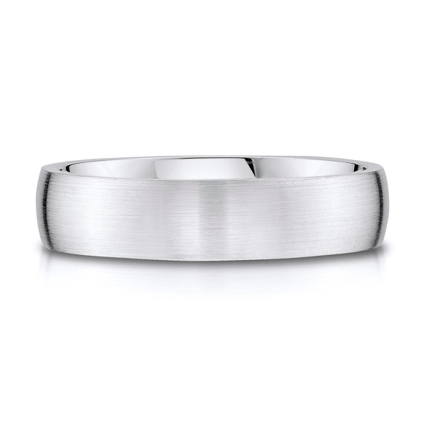Low Dome Brushed Band in 14k White Gold (5mm)