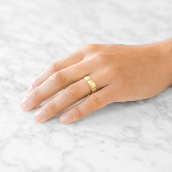 Low Dome Brushed Band in 14k Yellow Gold (6mm)