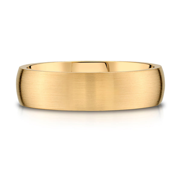 Low Dome Brushed Band in 14k Yellow Gold (6mm)