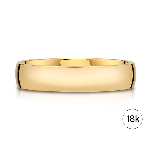 Low Dome Polished Band in 18k Yellow Gold (5mm)