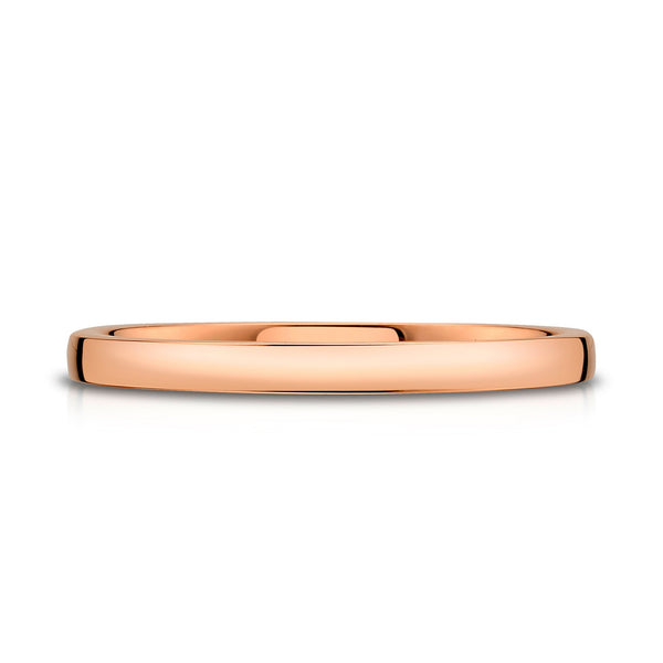 Low Dome Polished Band in 14k Rose Gold (2mm)