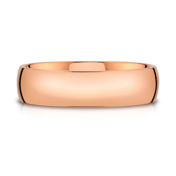Low Dome Polished Band in 14k Rose Gold (6mm)