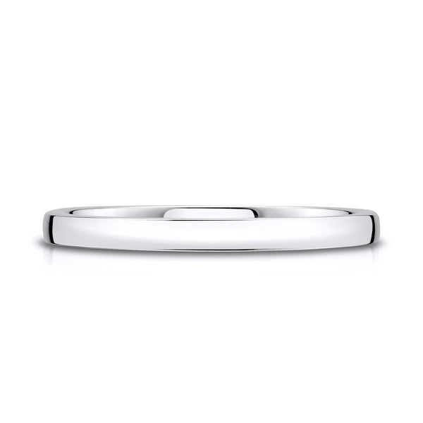 Low Dome Polished Band in 14k White Gold (2mm)