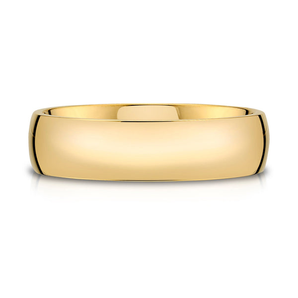 Low Dome Polished Band in 14k Yellow Gold (6mm)