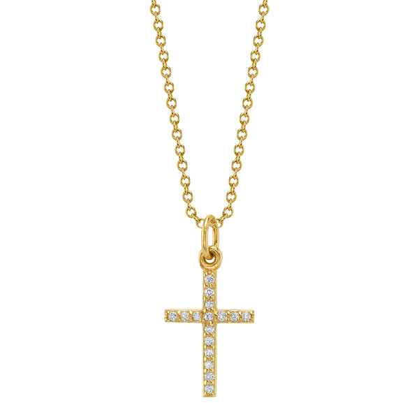 Diamond Cross Pendant in 14k Gold