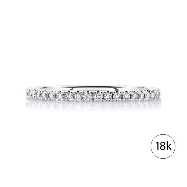Classic Lab Diamond Eternity Band in 18k White Gold (1.5mm)