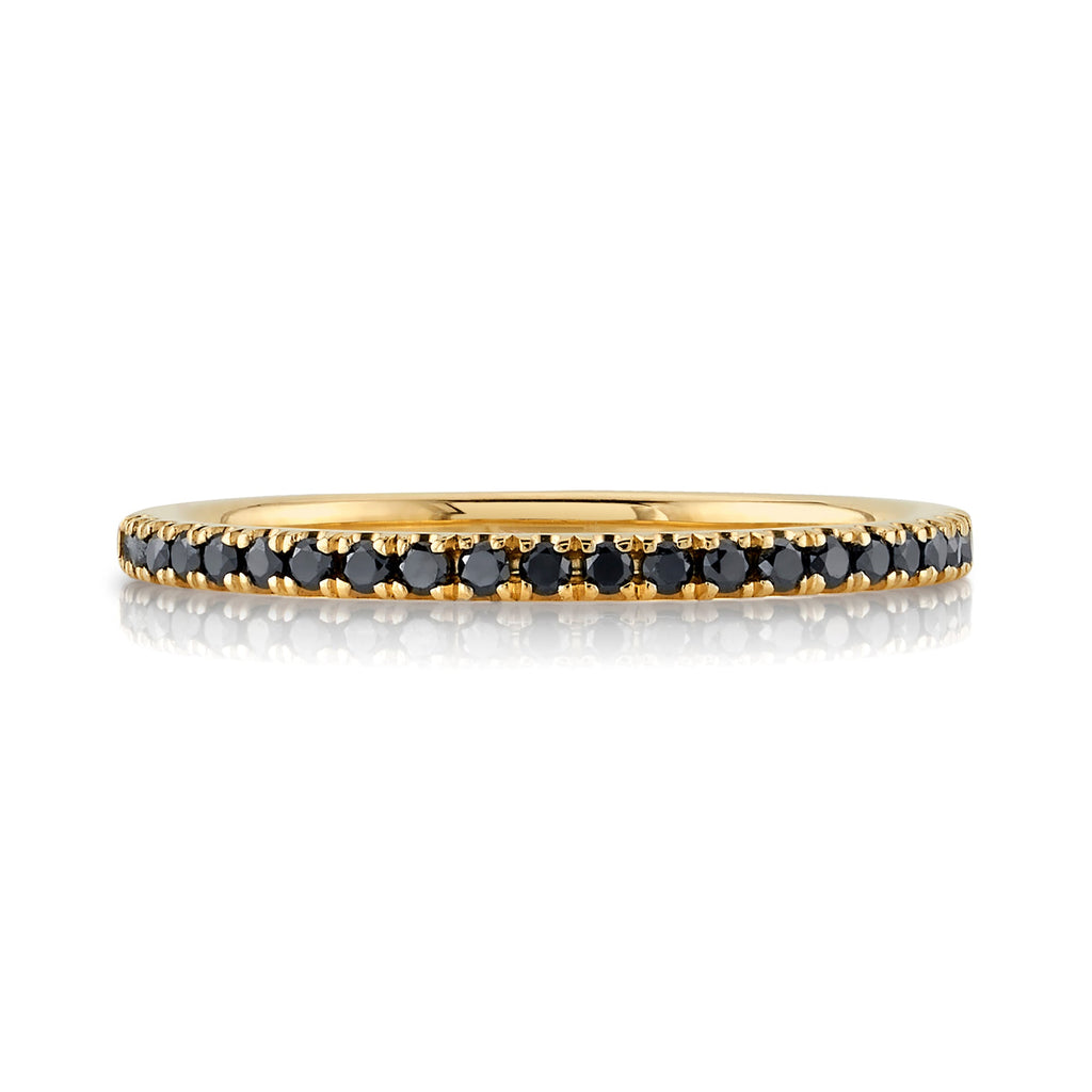 Classic Black Diamond Eternity Band in 14k Yellow Gold (1.5mm)