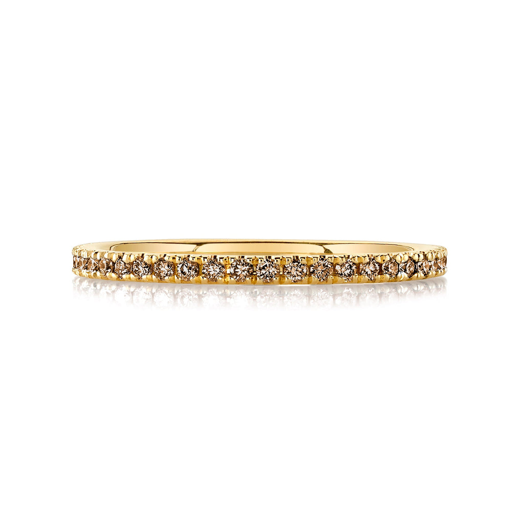 Classic Cognac Diamond Eternity Band in 14k Yellow Gold (1.5mm)