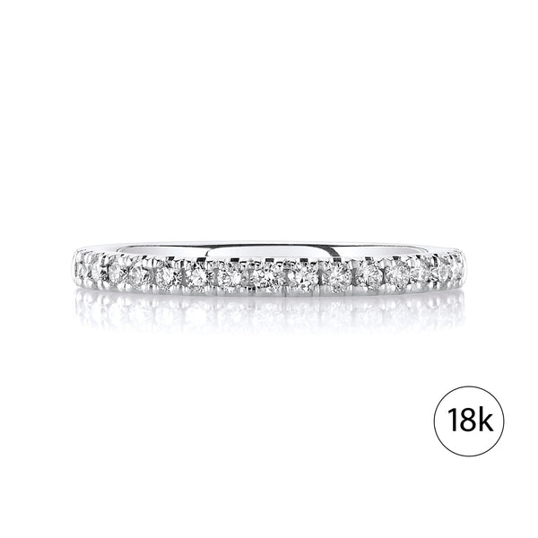 Classic Lab Diamond Eternity Band in 18k White Gold (2mm)