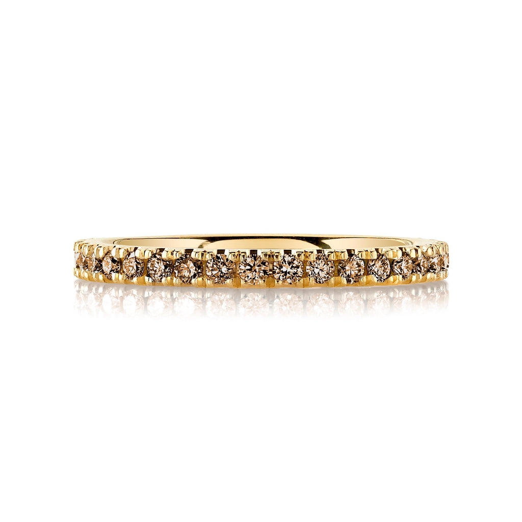 Classic Cognac Diamond Eternity Band in 14k Yellow Gold (2mm)