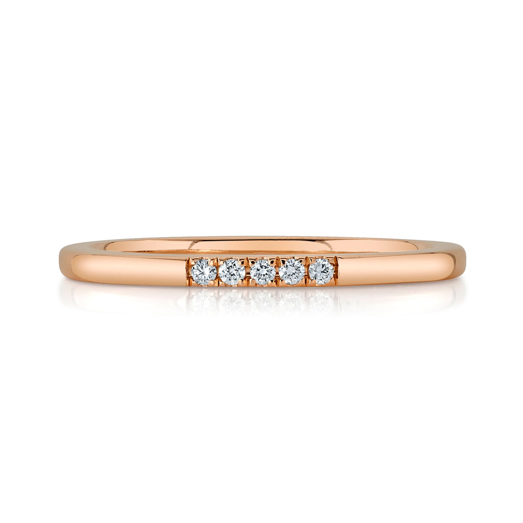 Quintet Diamond Band in 14k Yellow Gold