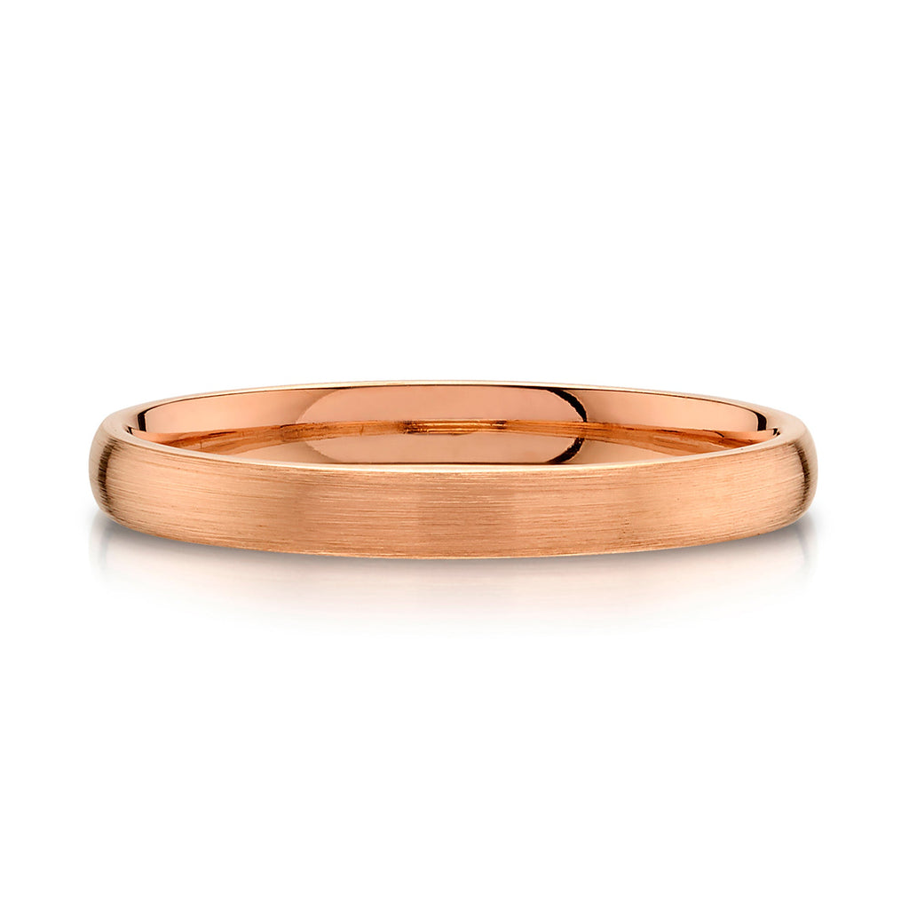 Classic Dome Brushed Band in 14k Rose Gold (2.5mm)