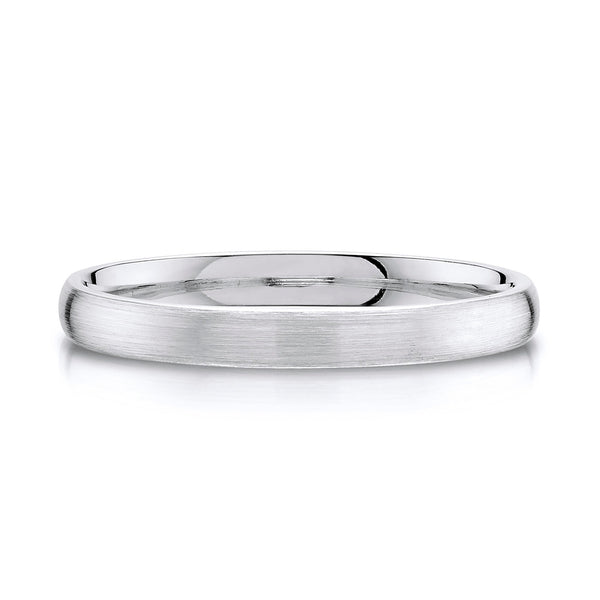 Classic Dome Brushed Band in 14k White Gold (2.5mm)