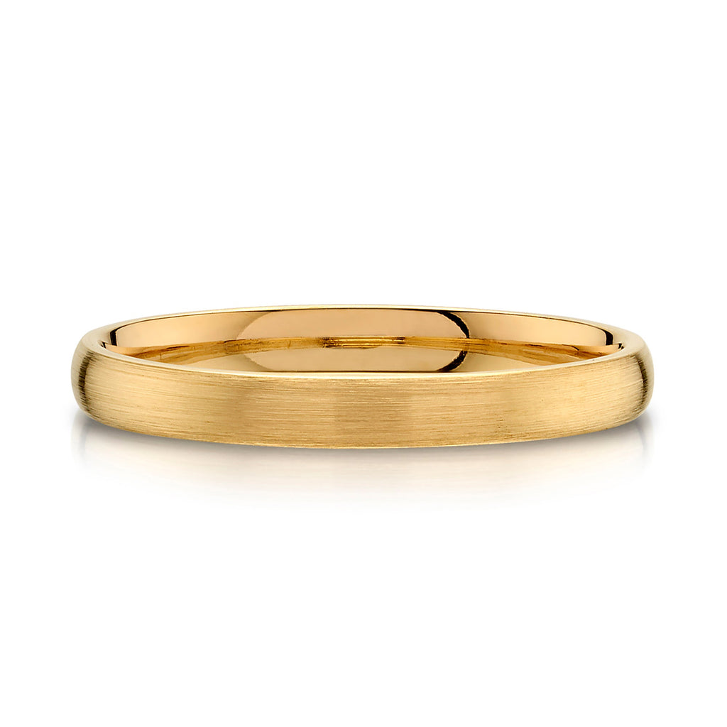 Classic Dome Brushed Band in 14k Yellow Gold (2.5mm)