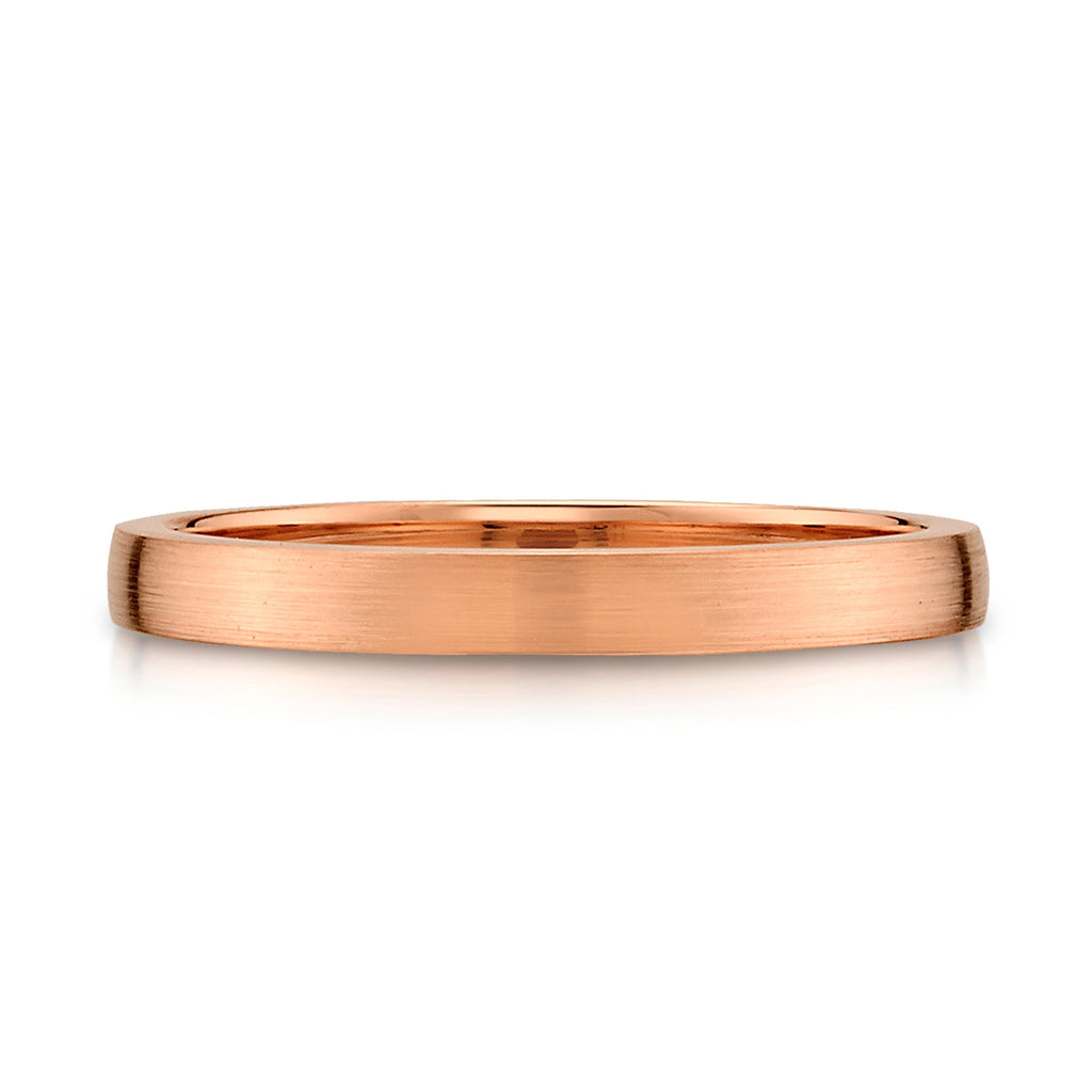 Low Dome Brushed Band in 14k Rose Gold (2.5mm)