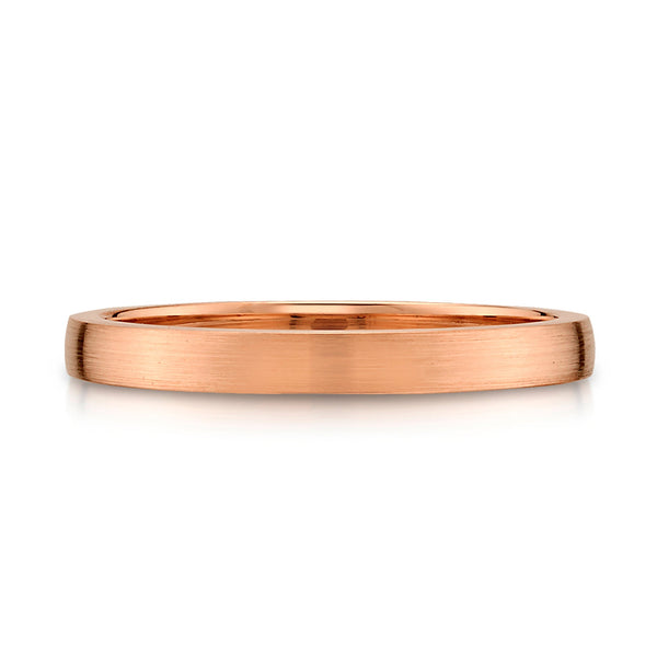 Low Dome Brushed Band in 14k Rose Gold (2.5mm)